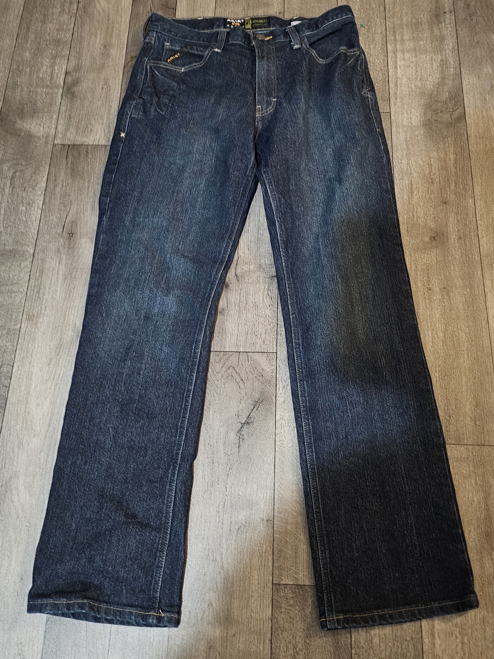 Ariat M5 Rebar Men's Dark Blue Straight-Leg Jeans Size 34{J3}